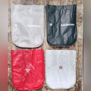 Lululemon Reusable Shopping Bag Set - Full Set of 4 Totes: Red Black White Beige